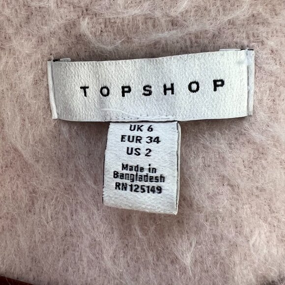 Topshop Textured Oversized Blush Pink Coat – Women’s Size US 2 (fit up to M) - Picture 4 of 5